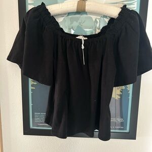 NWT Marine Layer Black square neck tee